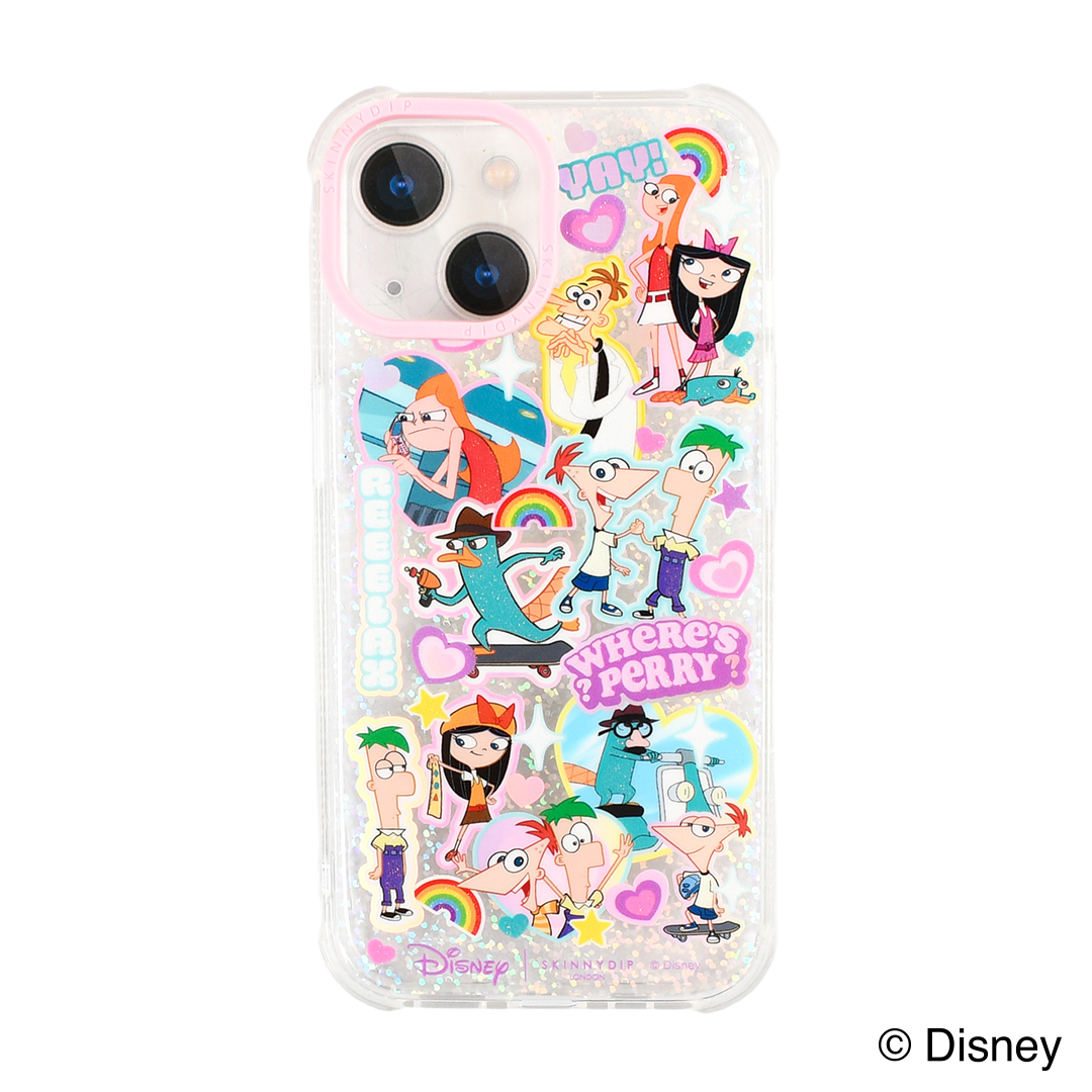 【Disney THE MARKET先行】iPhone用ケース　フィニアスとファーブ　オールステッカー／ペリーステッカー