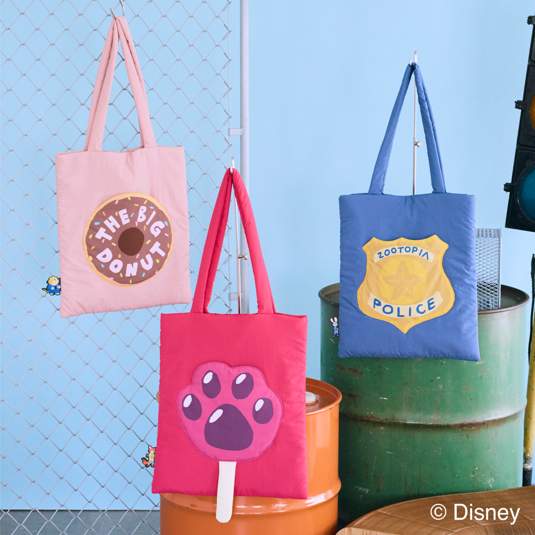 【Disney THE MARKET先行】＜earth music&ecology＞モチーフポケット付きパファートート　Zootopia