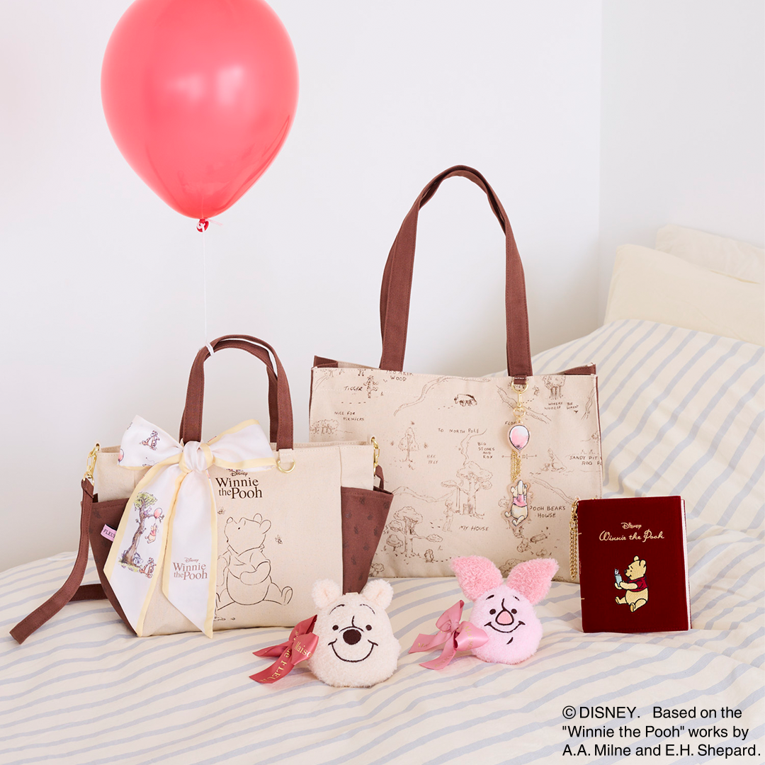 ＜Maison de FLEUR＞フェイスポーチチャーム　Pooh／Piglet