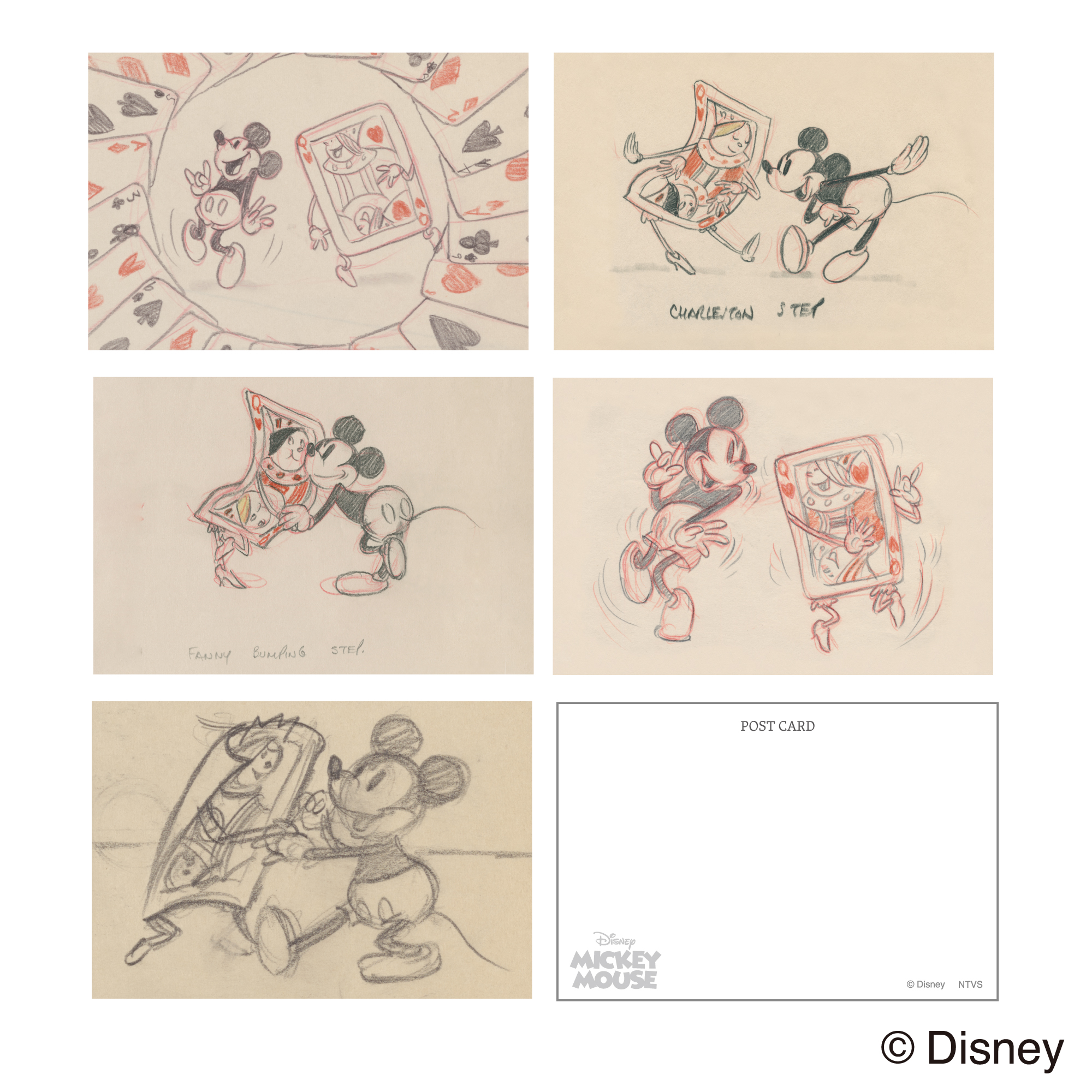 【Disney THE MARKET限定】ミッキー＜トランプ柄＞ポストカード（全5種）