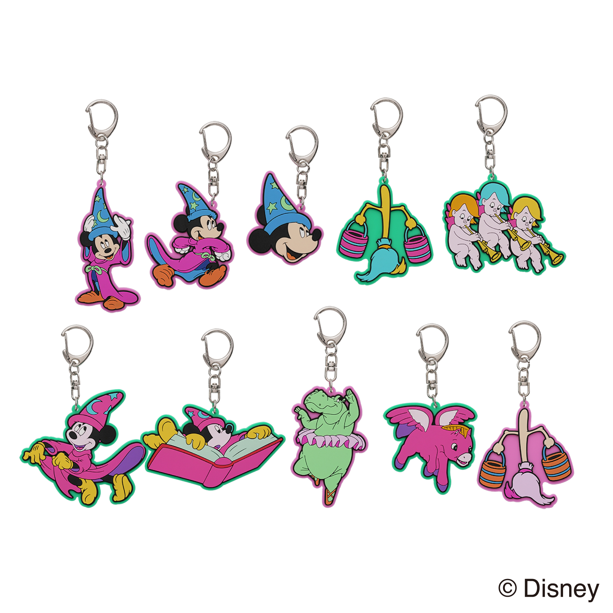 【Disney THE MARKET限定】ファンタジア＜ネオン＞ラバーキーホルダーコレクション（全10種）