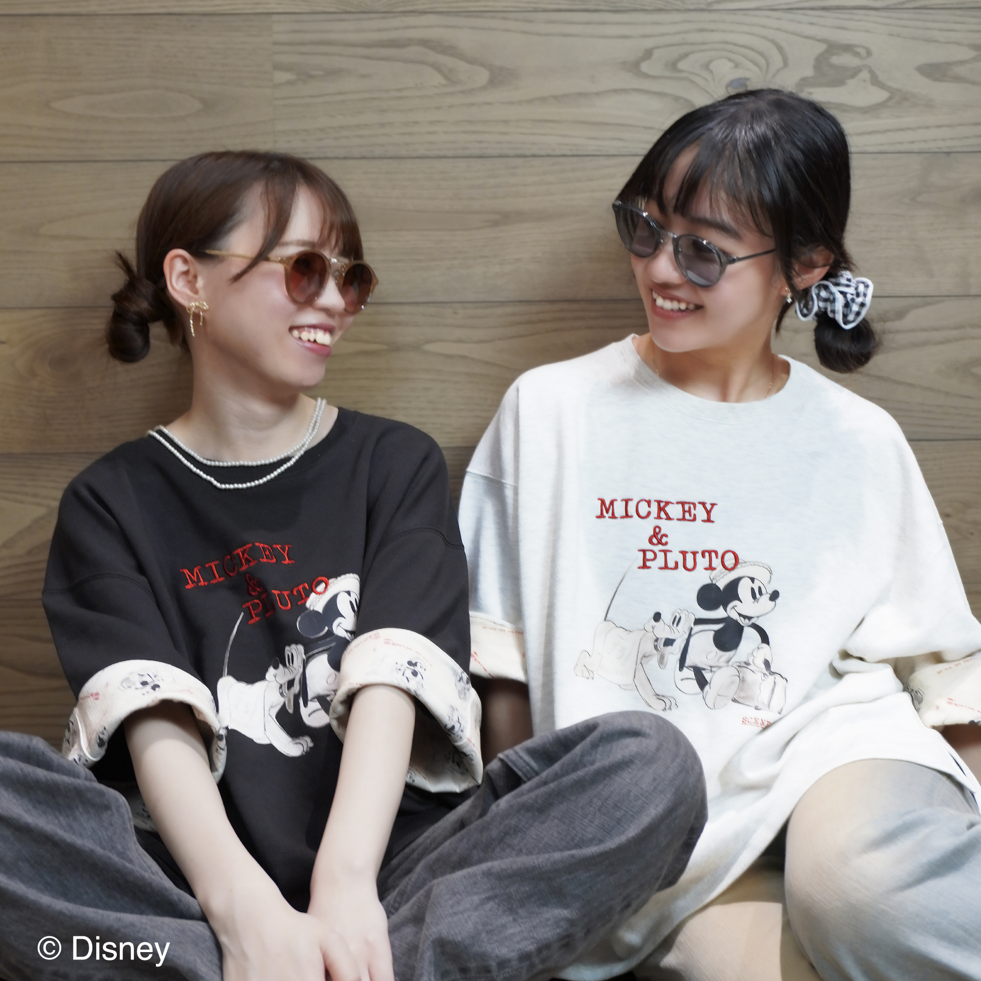 【Disney THE MARKET限定】<br>niko and ...　ミッキー　Tシャツ　チャコール