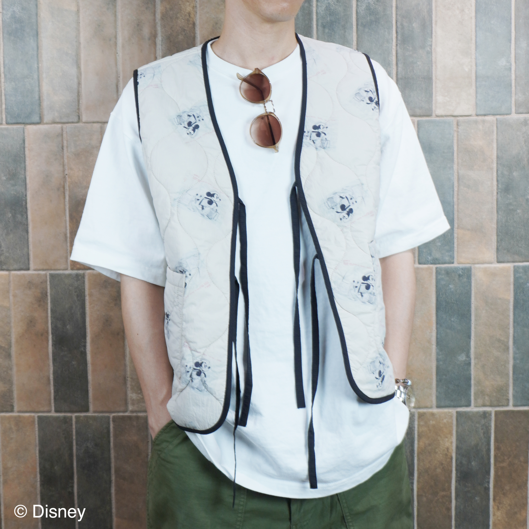 【Disney THE MARKET限定】<br>niko and ...　ミッキー　リバーシブルキルトベスト