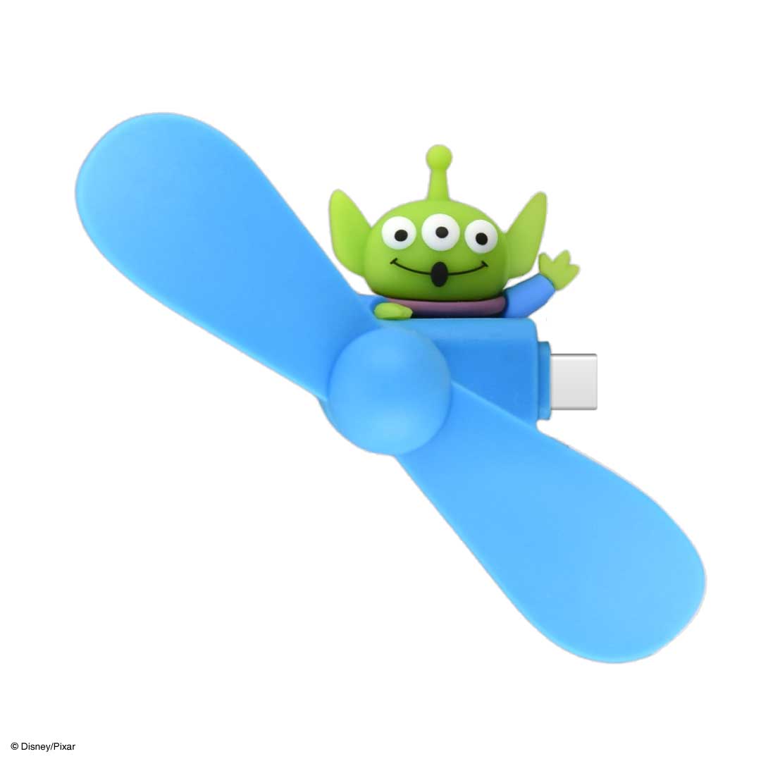ディズニー、ディズニー・ピクサーキャラクター／コネクタ付き ミニクールファン （USB Type-C） エイリアン