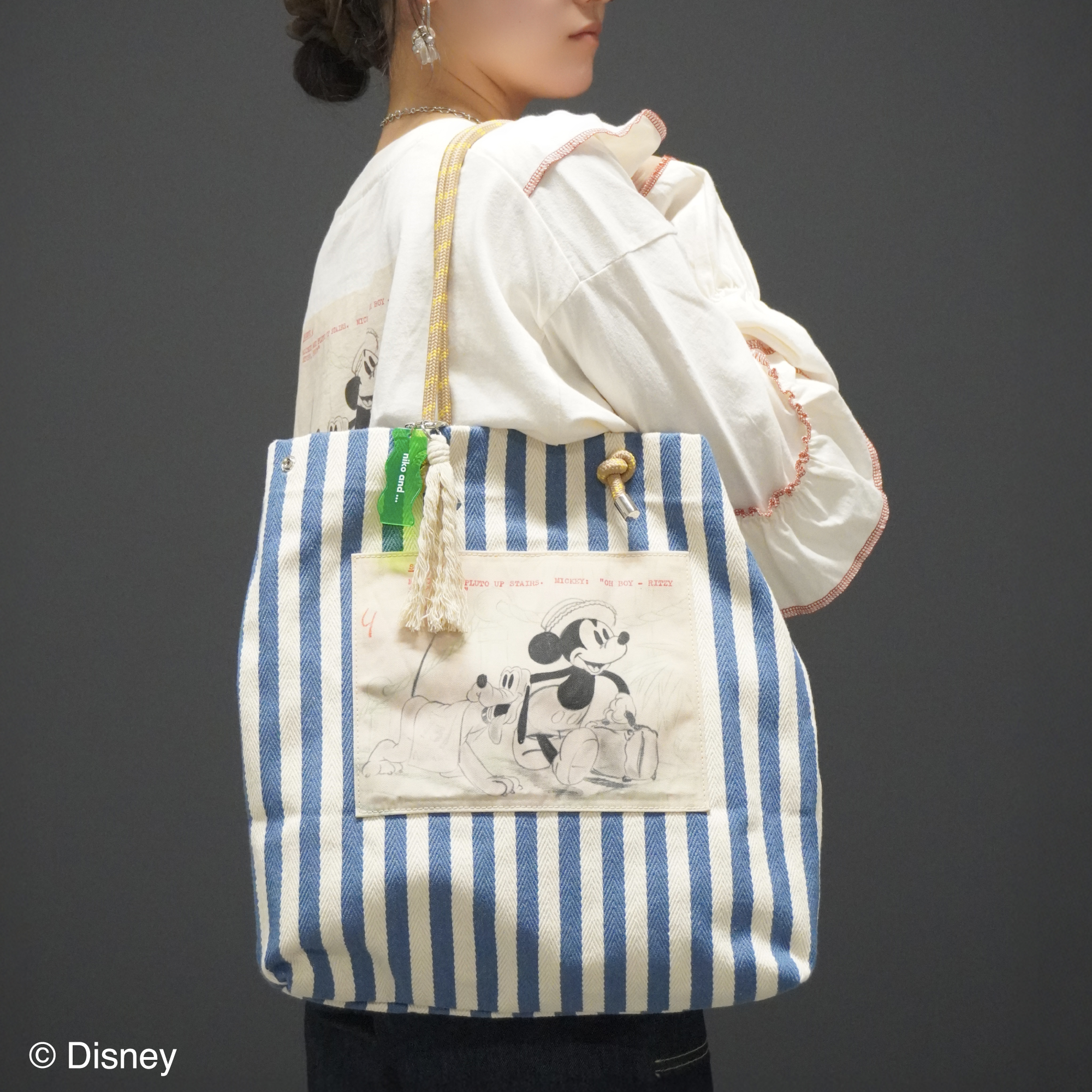 【Disney THE MARKET限定】<br>niko and ...　ミッキー　パラコードハンドルトート