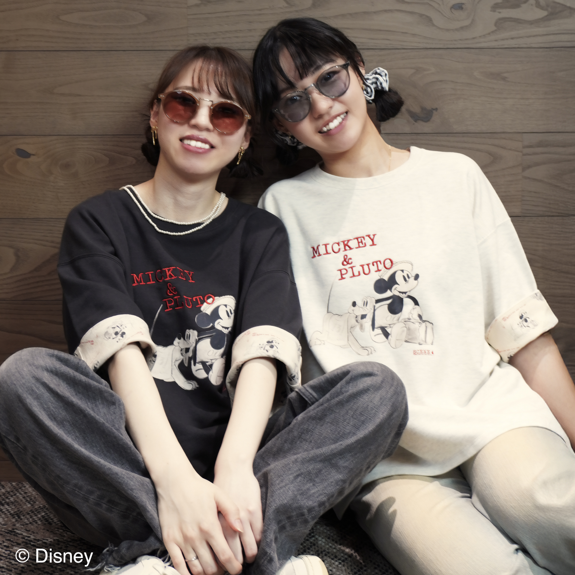 【Disney THE MARKET限定】<br>niko and ...　ミッキー　Tシャツ　オートミール