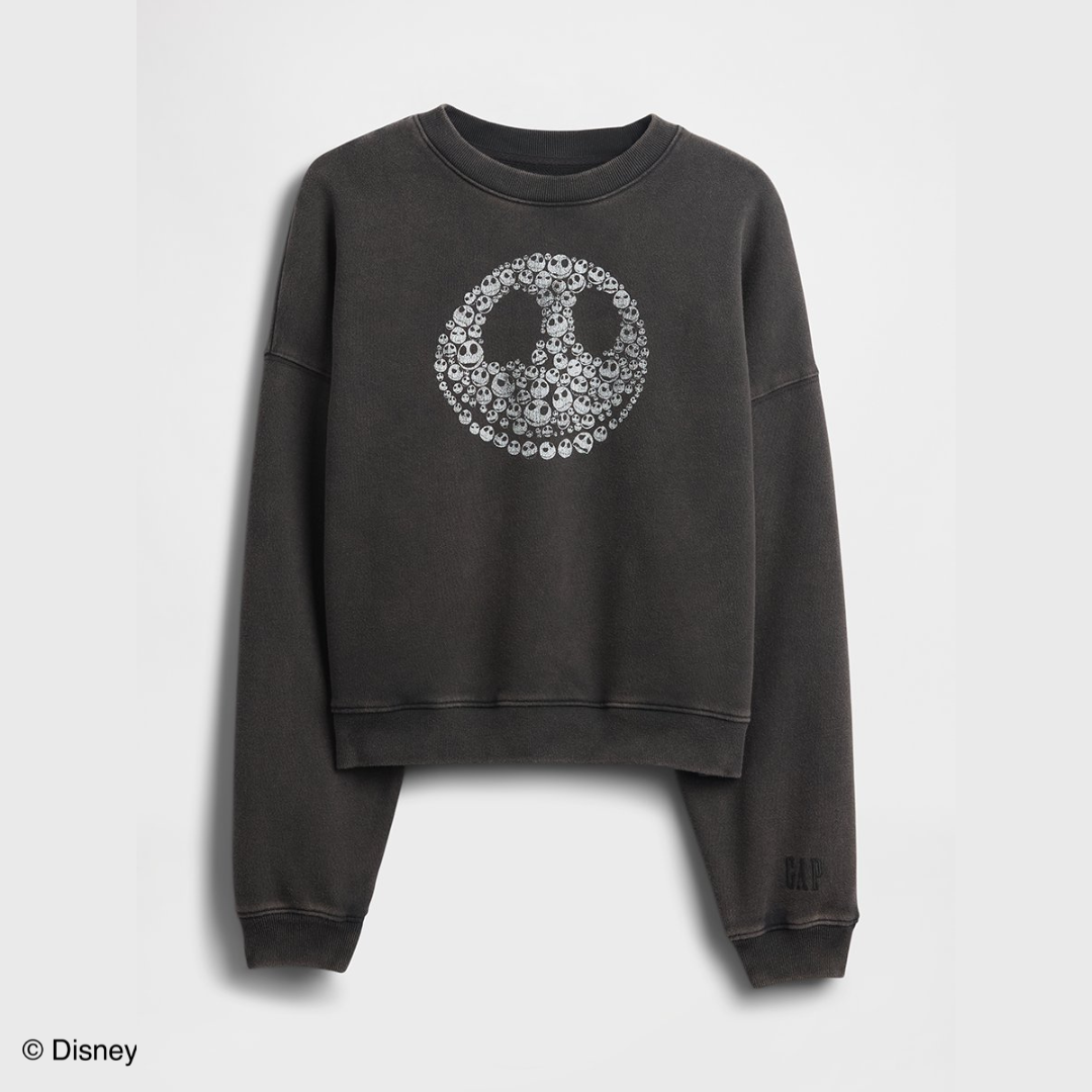 【Disney THE MARKET先行】GAP ナイトメアー・ビフォア・クリスマス ヘビーウェイト スカルパーカー