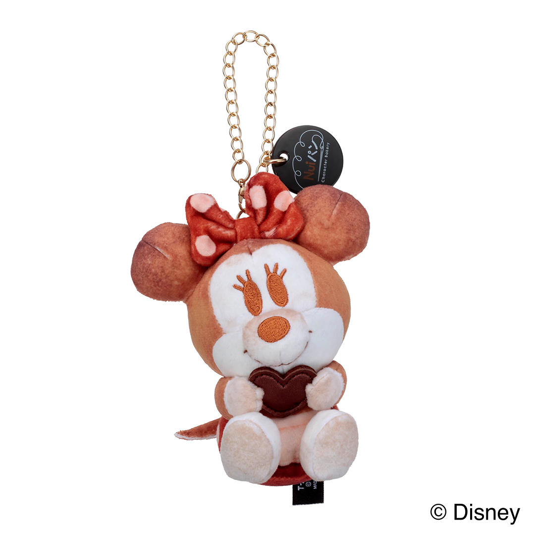 【Disney THE MARKET先行】Nuiパン／チェーンストラップマスコット／キャラクターパン（すわり）／ミニーマウス(バレンタインver.）