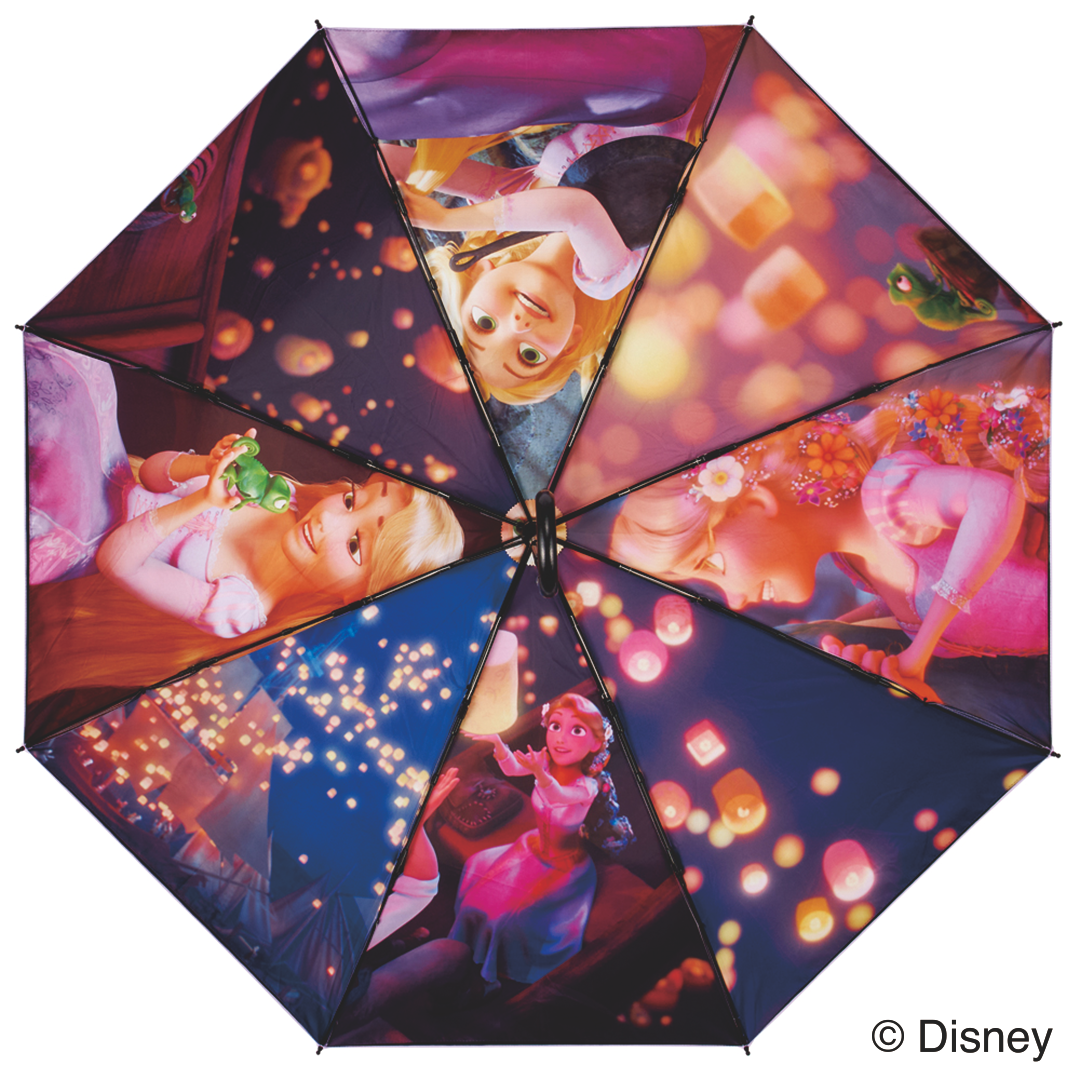 【Disney THE MARKET先行】晴雨兼用両面印刷折りたたみ傘 55cm ラプンツェル