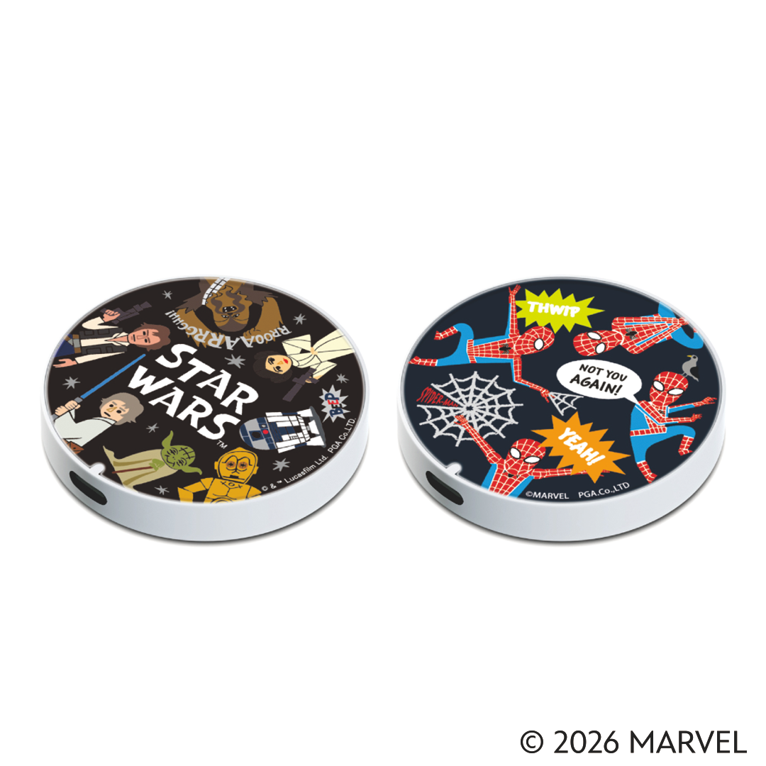 【Disney THE MARKET先行】マグネット式 ワイヤレス充電器 [スパイダーマン]［スター・ウォーズ］