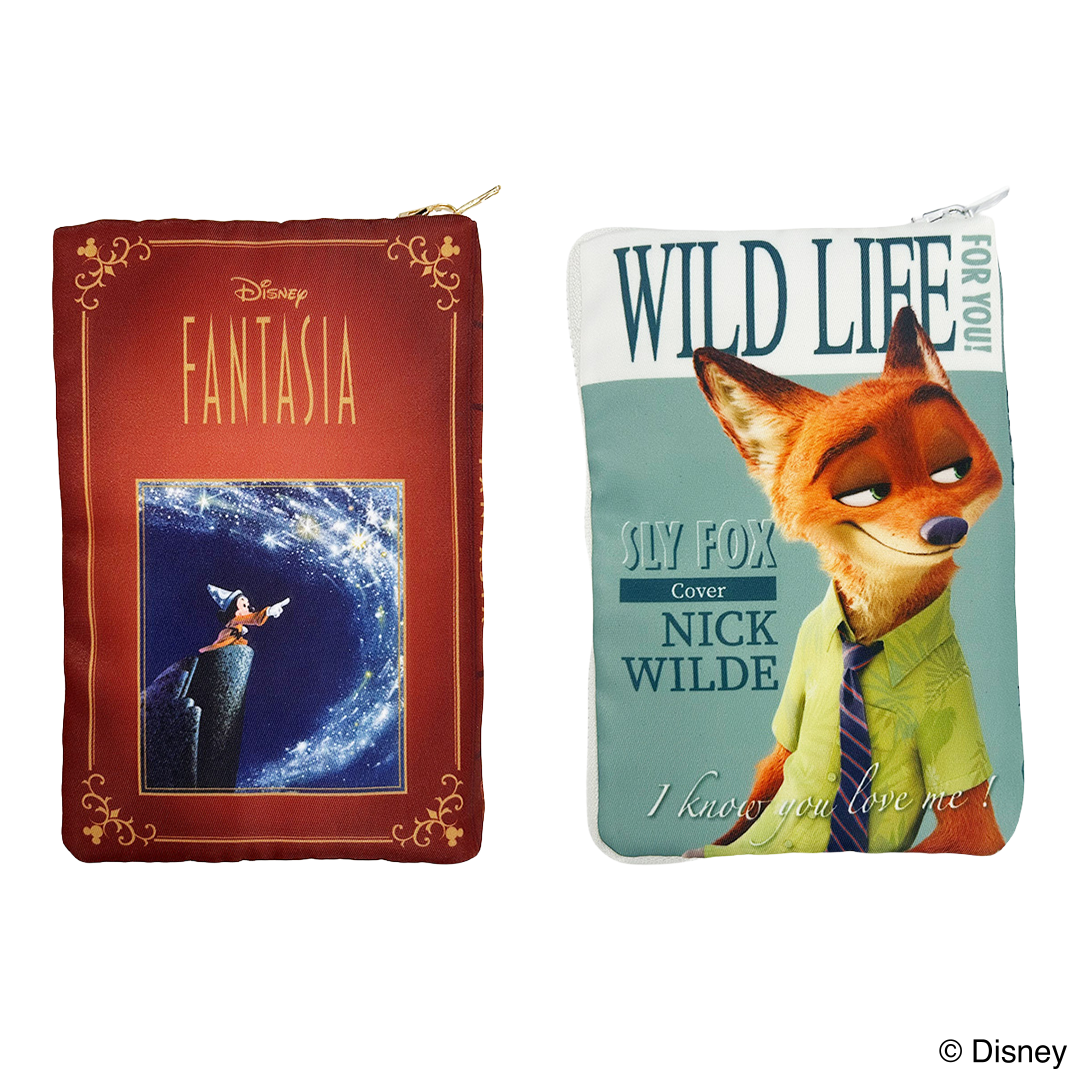 【Disney THE MARKET先行】BOOK型ポーチエコバッグ　ファンタジア／ズートピア　ニック